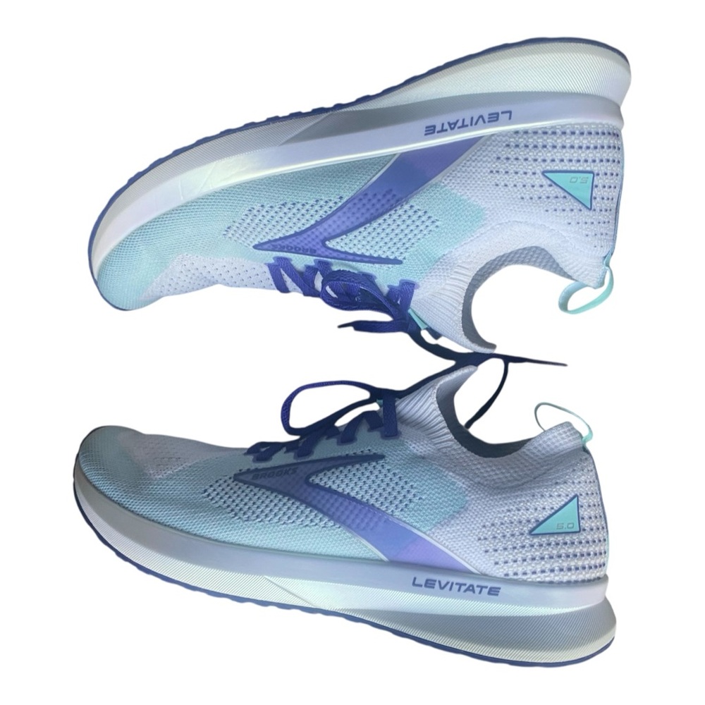 Brooks Women’s White and Blue Athletic Shoes with Breathable Mesh Size: 10.5 - Picture 7 of 12